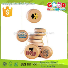 2015 Juguetes felices de madera naturales de los cabritos de Hotsale, nuevo diseño Yo-Yo de madera, juguetes populares de madera promocionales